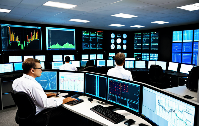 Network Operations Center (NOC)**

"A busy Network Operations Center (NOC) with multiple monitors displaying network traffic graphs and charts, technicians in professional attire monitoring the screens, focus on data visualization and network security, safe for work, appropriate content, fully clothed, professional, modern setting, perfect anatomy, natural proportions, high quality."

**