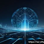 네트워크 보안 모니터링의 최신 트렌드 - **Prompt:** A futuristic, stylized digital landscape representing a secure network, overseen by an e...